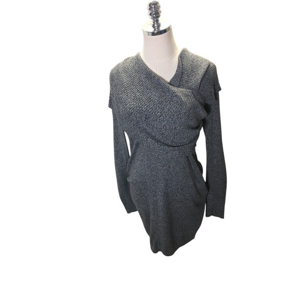 Athleta Sweater Dress Women's Size Small Gray Heather Long Sleeve Cowl Neck